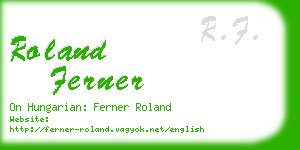 roland ferner business card